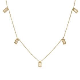 Κολιέ με Λευκά Ζιργκόν Χρυσός Κ9 SKU-76587