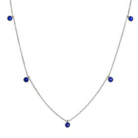 Κολιέ με Μπλε Ζιργκόν Λευκόχρυσος Κ9 SKU-76759
