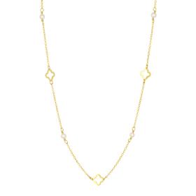 Κολιέ με Σταυρούς & Μαργαριτάρια Χρυσός Κ9 SKU-76407