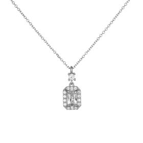 Κολιέ Ροζέτα με Ζιργκόν Λευκόχρυσος Κ9 SKU-76748