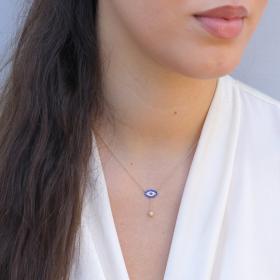 Κολιέ Ματάκι Χρυσός Κ14 με Ζιργκόν SKU-76163