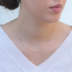 Κολιέ με Σταυρούς & Μαργαριτάρια Χρυσός Κ9 SKU-76407