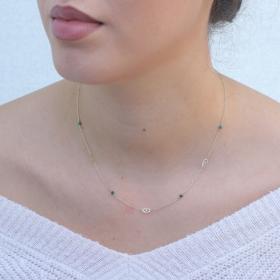 Κολιέ Γυναικείο Χρυσός Κ9 με Μαλαχίτη SKU-76409