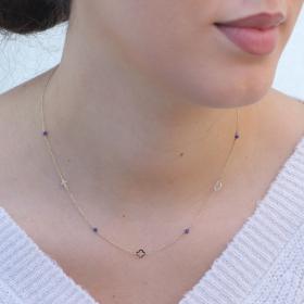 Κολιέ Γυναικείο Χρυσός Κ9 με Lapis Lazuli SKU-76416