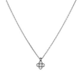 Κολιέ Σταυρουδάκι Λευκόχρυσος Κ9 με Ζιργκόν SKU-76718