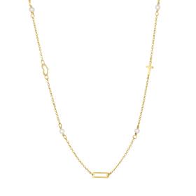 Κολιέ Χρυσός Κ9 με Μαργαριτάρια SKU-76415