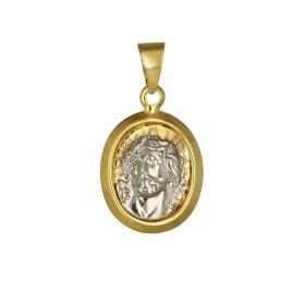 Κωνσταντινάτο Φυλαχτό Ιησούς Χρυσός & Λευκόχρυσος Κ9 SKU-76078