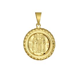 Κωνσταντινάτο Φυλαχτό με Αγίους Χρυσός Κ9 SKU-76041