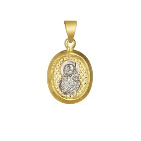 Κωνσταντινάτο Φυλαχτό Παναγία Χρυσός & Λευκόχρυσος Κ9 SKU-76077