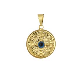 Κωνσταντινάτο Φυλαχτό Χρυσός Κ9 με Ματάκι SKU-76082