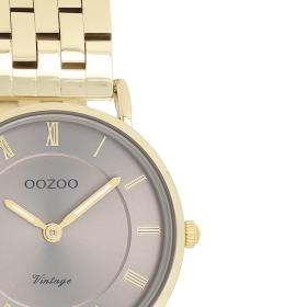 Ρολόι OOZOO Vintage με Καφέ Καντράν & Χρυσό Μπρασελέ | SKU-76366