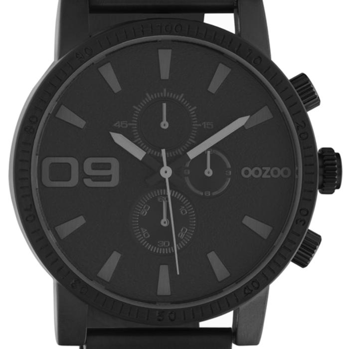 OOZOO Timepieces Black Dial & Black Stainless Steel Bracelet