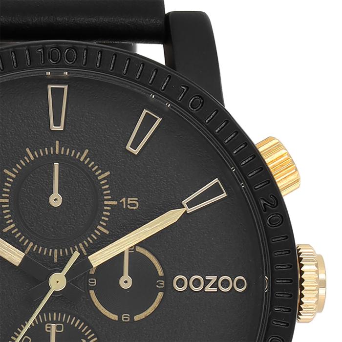 OOZOO Timepieces Black Leather Strap