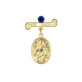 Παραμάνα με Φυλαχτό Παναγία & Ματάκι Χρυσός Κ9 SKU-76102