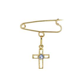 Παραμάνα με Σταυρό & Ζιργκόν Χρυσός Κ9 SKU-76103
