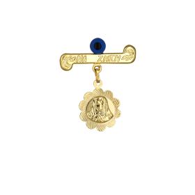 Παραμάνα Παιδική με Φυλαχτό Παναγία, Ευχή & Ματάκι Χρυσός Κ9 SKU-76105