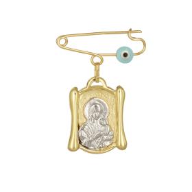 Παραμάνα με Ματάκι & Φυλαχτό Παναγίας Χρυσός Κ9 SKU-76118