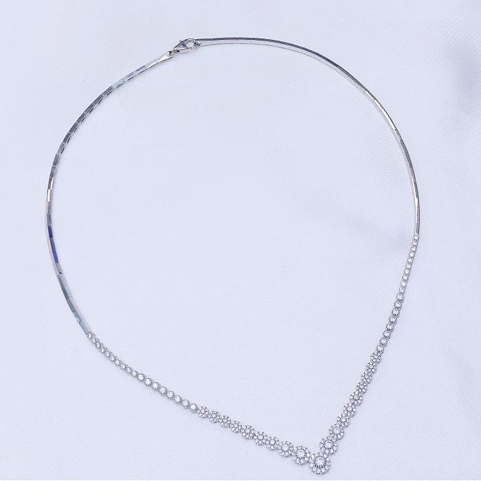 Περιδέραιο Λευκόχρυσος Κ18 με Ζιργκόν SKU-76423