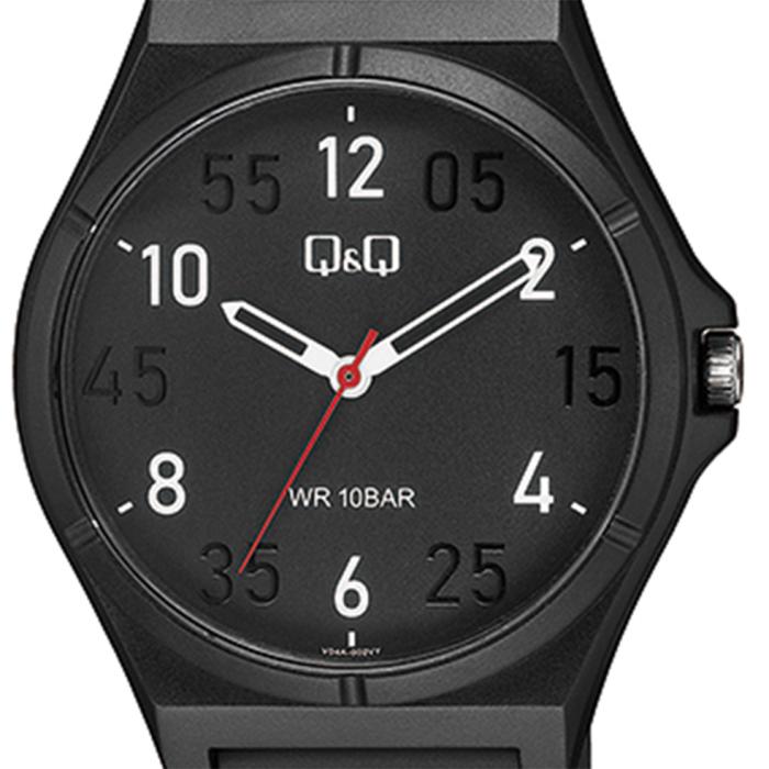 Q&Q Black Dial & Black Plastic Strap