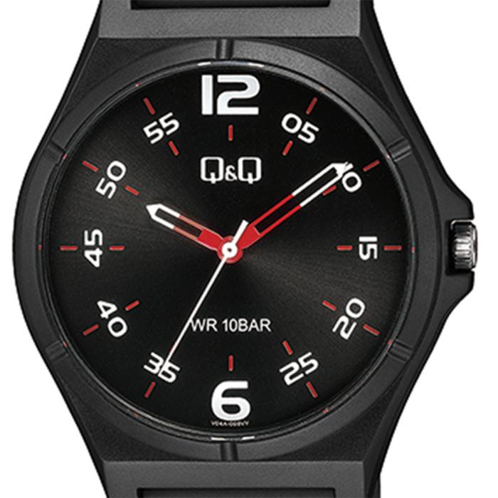 Q&Q Black Dial & Black Plastic Strap