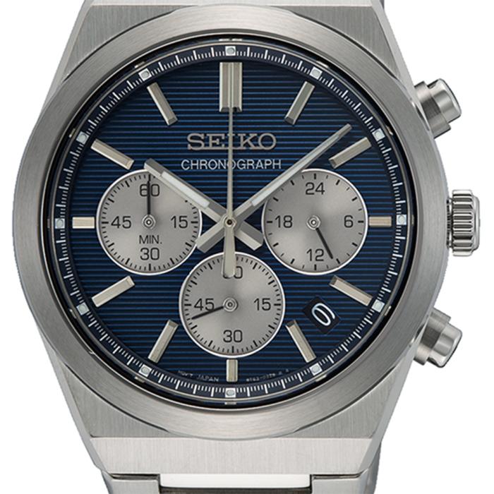 SEIKO Conceptual Chronograph Blue Dial Silver Bracelet