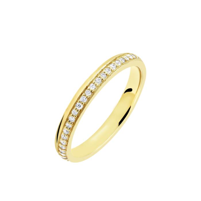 Σειρέ Δαχτυλίδι Ολόβερο Χρυσός Κ14 με Διαμάντια SKU-76876