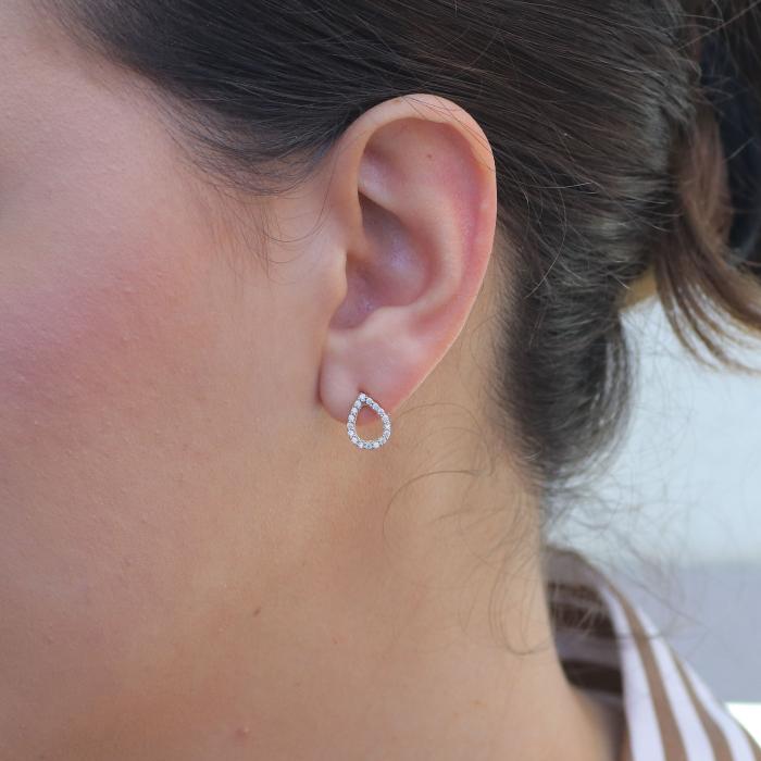 Σκουλαρίκια Δάκρυ Χρυσός Κ14 με Ζιργκόν SKU-76847