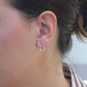 Σκουλαρίκια Δάκρυ Χρυσός Κ14 με Ζιργκόν SKU-76847