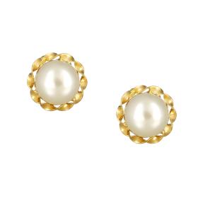 Σκουλαρίκια Καρφωτά με Μαργαριτάρια Χρυσός Κ9 SKU-76029