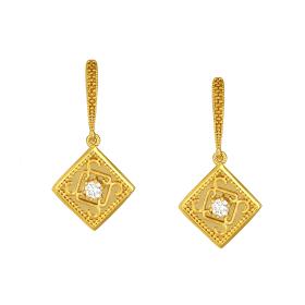 Σκουλαρίκια Κρεμαστά Χρυσός Κ9 με Ζιργκόν SKU-76609