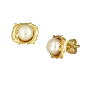 Σκουλαρίκια με Μαργαριτάρι & Δελφίνια Χρυσός Κ9 SKU-76024