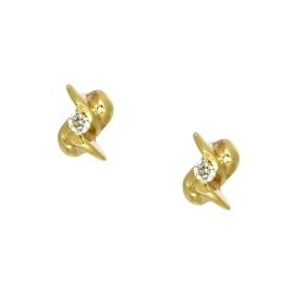 Σκουλαρίκια Καρφωτά Χρυσός Κ9 με Ζιργκόν SKU-76857
