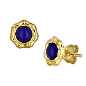 Σκουλαρίκια Χρυσός Κ9 με Lapis Lazuli SKU-76022