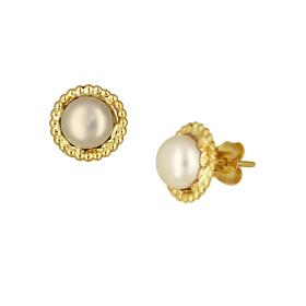 Σκουλαρίκια Χρυσός Κ9 με Μαργαριτάρια SKU-76128
