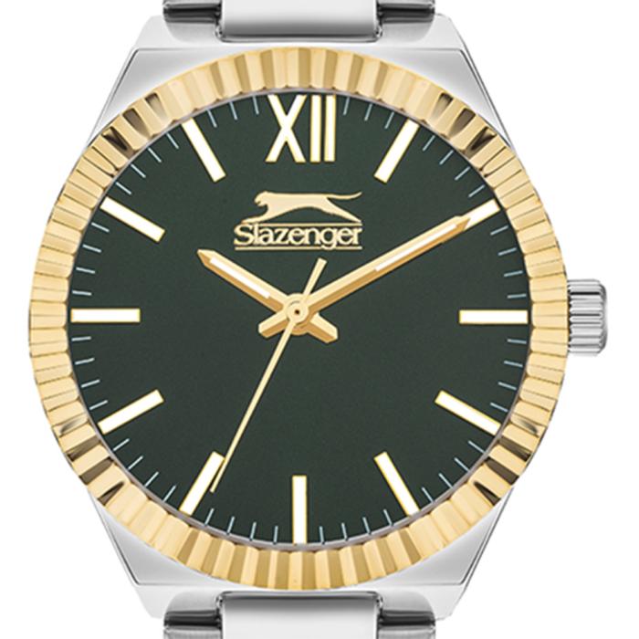 SLAZENGER Green Dial & Silver Bracelet