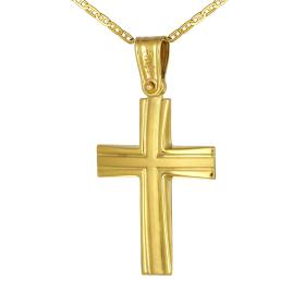 Σταυρός Ανδρικός Κλασικός Χρυσός Κ9 SKU-76311