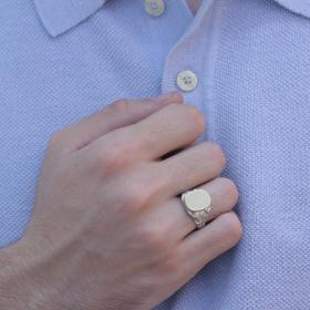 Ανδρικό Δαχτυλίδι Ασήμι 925° & Χρυσός Κ9 SKU-77576