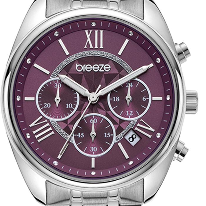 Γυναικείο Ρολόι BREEZE Poshius Swarovski με Μώβ Καντράν | 612521.6 SKU-77644
