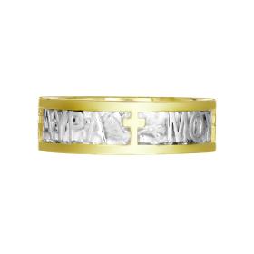 Δαχτυλίδι Ανδρικό Ασήμι 925° & Χρυσός Κ14 SKU-77163