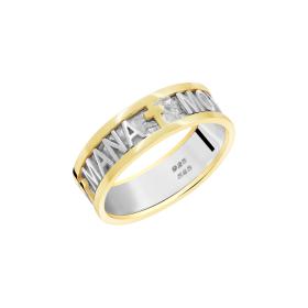 Δαχτυλίδι Ανδρικό Ασήμι 925° & Χρυσός Κ14 SKU-77163
