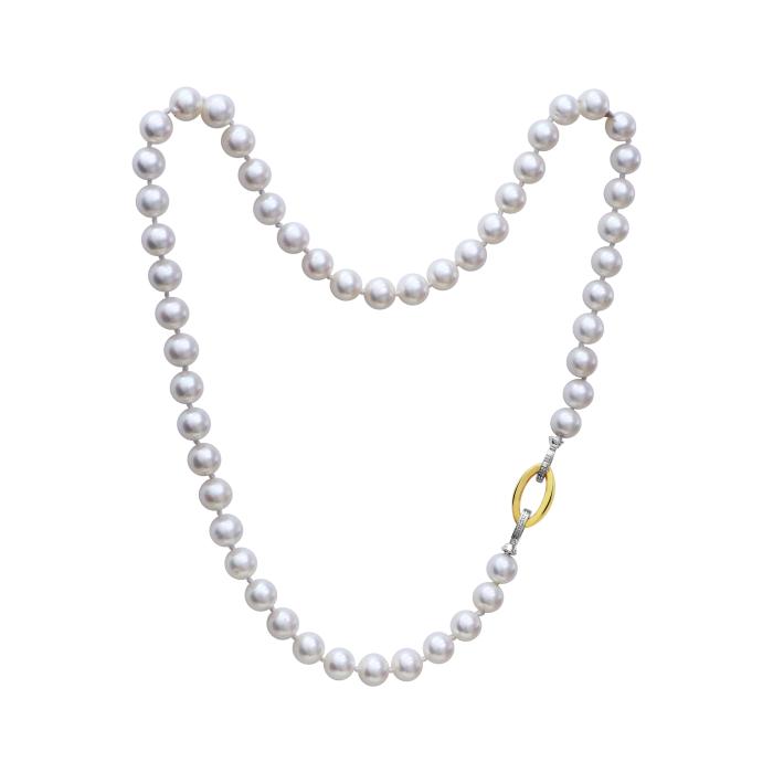 Κολιέ με Fresh Water Pearl με Κούμπωμα 18Κ & Διαμάντια SKU-77294