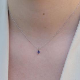 Κολιέ με Ζαφείρι Λευκόχρυσος Κ14 SKU-77640
