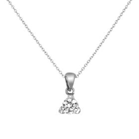 Κολιέ Μονόπετρο Λευκόχρυσος Κ9 με Ζιργκόν SKU-77026