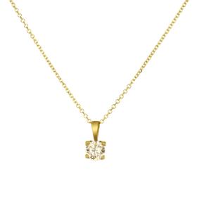 Κολιέ Μονόπετρο Χρυσός Κ14 με Ζιργκόν SKU-77439