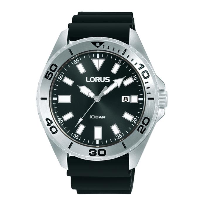 Ανδρικό Ρολόι LORUS Sports με Μαύρο Καντράν & Μαύρο Λουράκι | RXH55KX9 SKU-77934