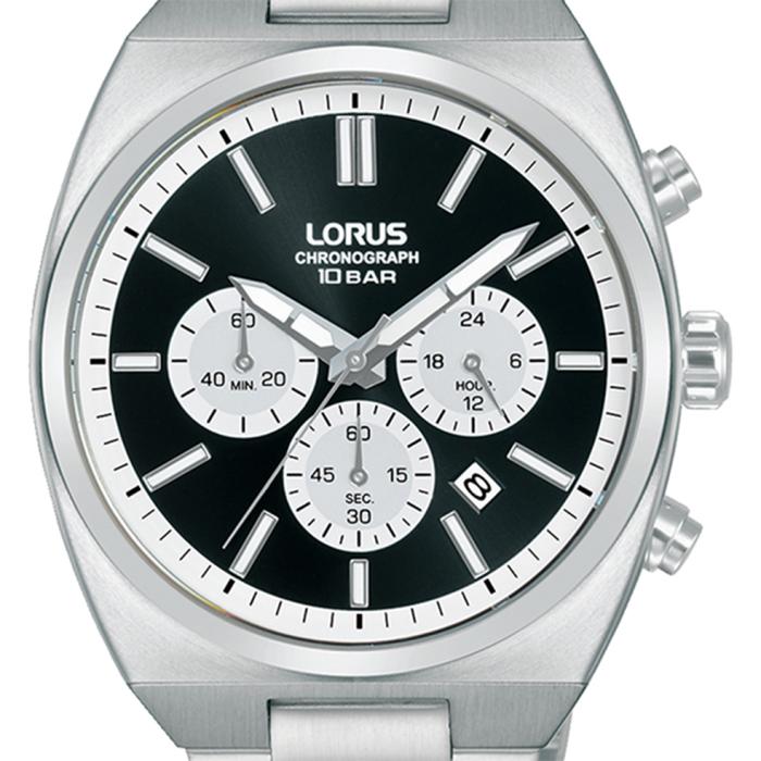 Ανδρικό Ρολόι LORUS Sports με Μαύρο Καντράν & Ασημί Μπρασελέ | RT361KX9 SKU-77954