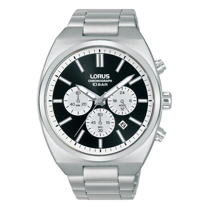 Ανδρικό Ρολόι LORUS Sports με Μαύρο Καντράν & Ασημί Μπρασελέ | RT361KX9 SKU-77954