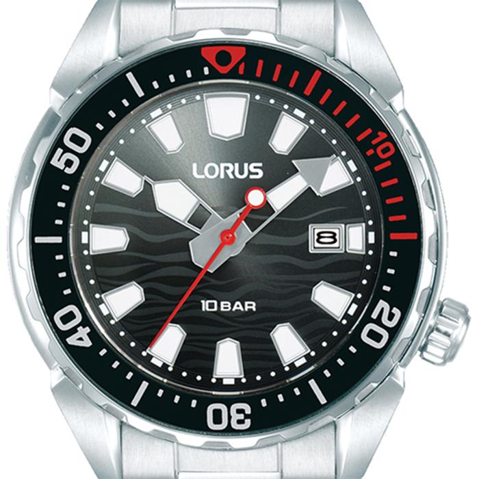 Ανδρικό Ρολόι LORUS Sports με Μαύρο Καντράν & Ασημί Μπρασελέ | RH945RX9 SKU-77965