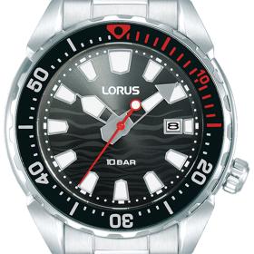Ανδρικό Ρολόι LORUS Sports με Μαύρο Καντράν & Ασημί Μπρασελέ | RH945RX9 SKU-77965