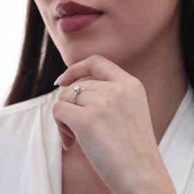 Μονόπετρο με Lab Grown Diamond Λευκόχρυσος Κ14 SKU-77300